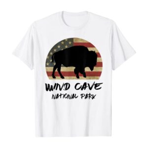 Wind Cave National Park American Flag T Shirt