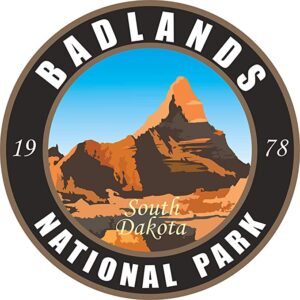 Badlands National Park Round Black Sticker