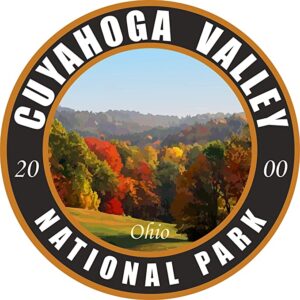 Cuyahoga Valley National Park Round Black Sticker