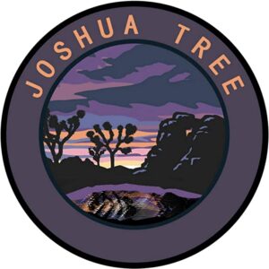 Joshua Tree Round Dark Circle Sticker