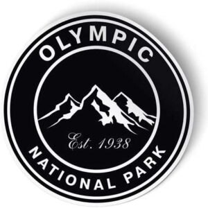 Olympic National Park Black Round Sticker
