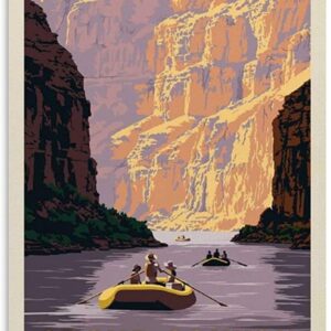 Grand Canyon Retro Rafting Travel Poster