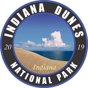 Indiana Dunes National Park Black Round Decal
