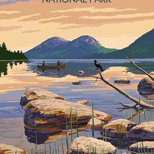Acadia National Park Jordan Pond Vintage Poster