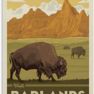 Classic Badlands National Park Bison Poster