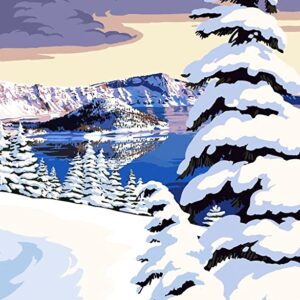 Crater Lake National Park Snowy Landscape Print