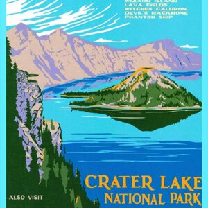 Crater Lake National Park Vintage Poster