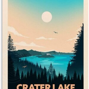 Crater Lake Retro Poster