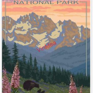 Glacier National Park Black Bear Poster