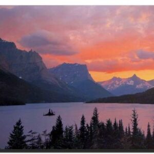 Glacier National Park St Mary Lake Sunset Wall Poster