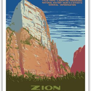 Zion Great White Throne Mountain Poster