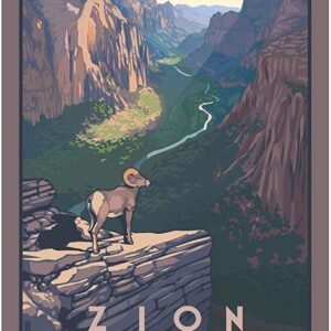 Zion National Park Bighorn Sheep Poster