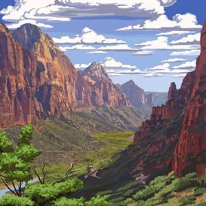 Zion National Park Poster Canyon View