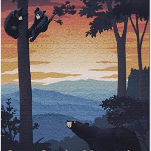 Great Smoky Mountains National Park Black Bear Family Puzzle