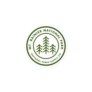 Mount Rainier Circle Trees Sticker