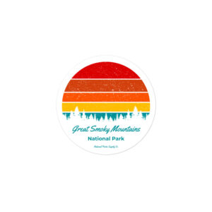 Smoky Mountains Retro Sunset Sticker