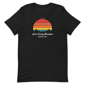 Great Smoky Mountains Retro Forrest Sunset T Shirt
