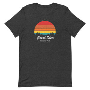 Grand Teton Retro Forest Sunset T Shirt