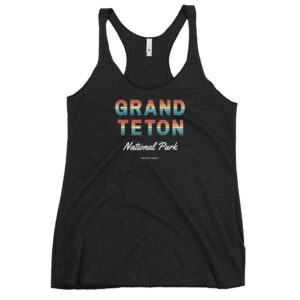Women's Grand Teton Sunset Font Racerback Tank