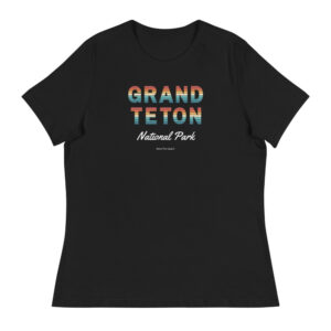 Women's Grand Teton Sunset Font Relaxed T-Shirt