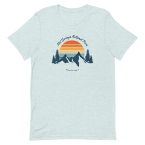 Hot Springs Retro Mountain Sunset T Shirt